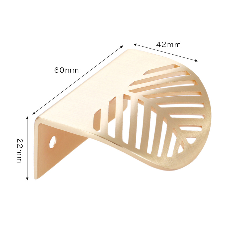 Lá Tay Cầm Hình Chữ Vàng Chải  - đánh giá và giá Furniture Hardware Gold