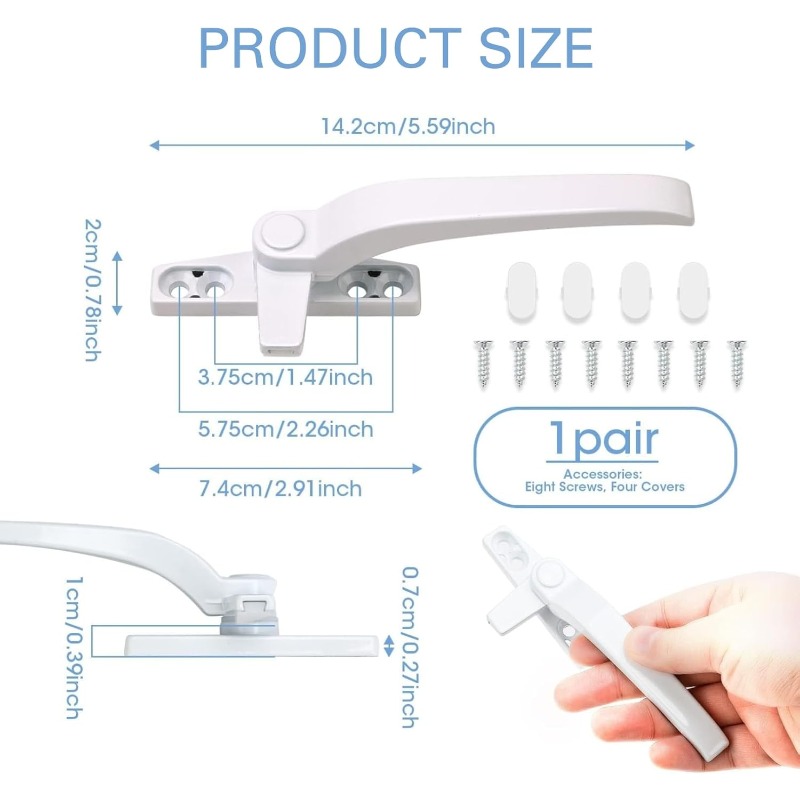 Glass Window Lock Handle 2Pcs  - đánh giá và giá Furniture Hardware Supply