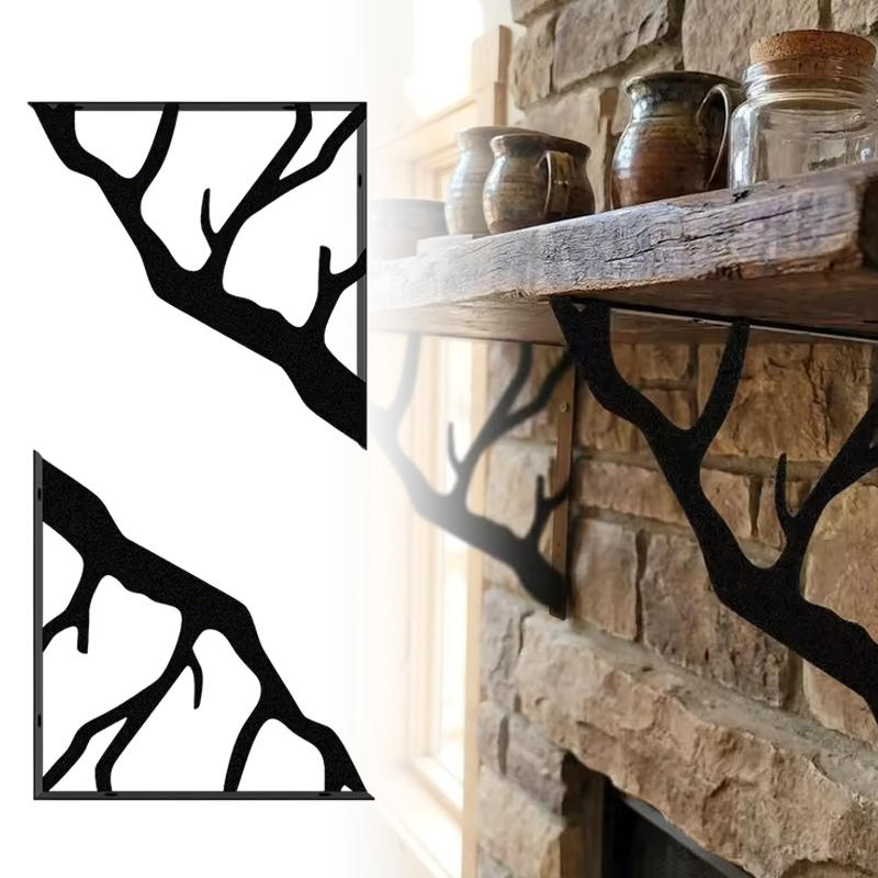 2PCS Black Tree Branch Metal S - đánh giá và giá Shelf Bracket Pair