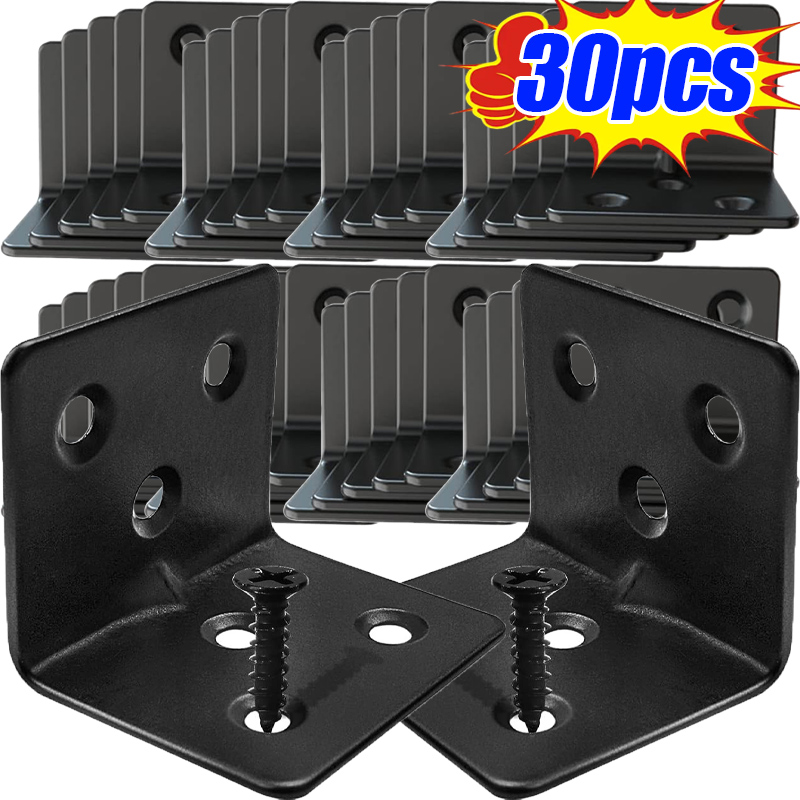 10/30pcs Black L-shaped Right  - đánh giá và giá Furniture Hardware Connectors