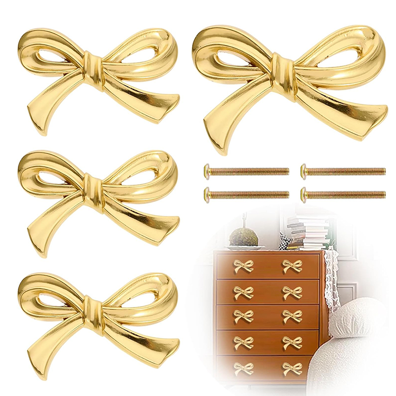 2/4/8Pcs Bow Shape Drawer Knob - đánh giá và giá Furniture Hardware Gold