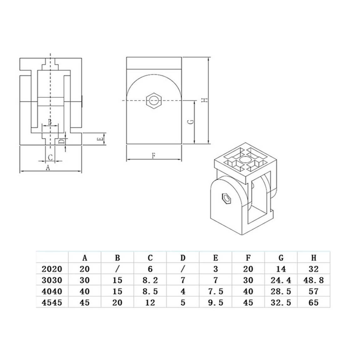 1pc 2020/3030/4040/4545 Zinc A - đánh giá và giá Joint Connector Bracket